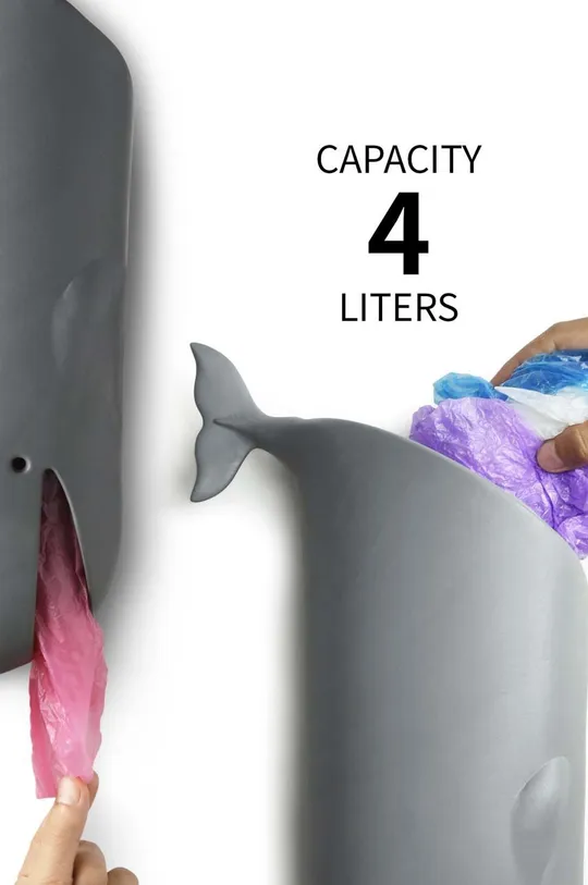 Ένα δοχείο για σακούλες μιας χρήσης Qualy Moby Whale πολύχρωμο