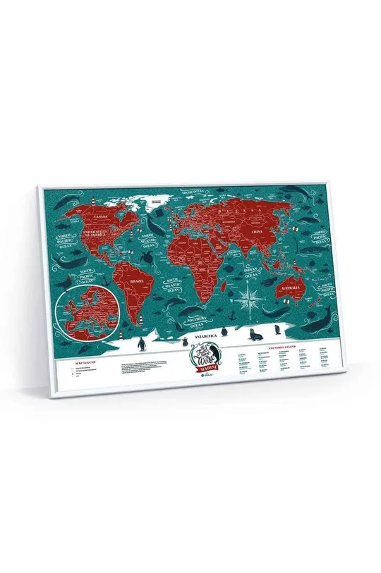 šarena Karta strugalica 1DEA.me Travel Map Marine World Unisex