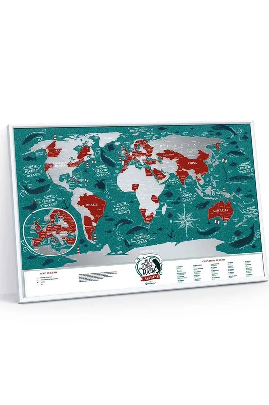 Zemljevid-praskanka 1DEA.me Travel Map Marine World pisana