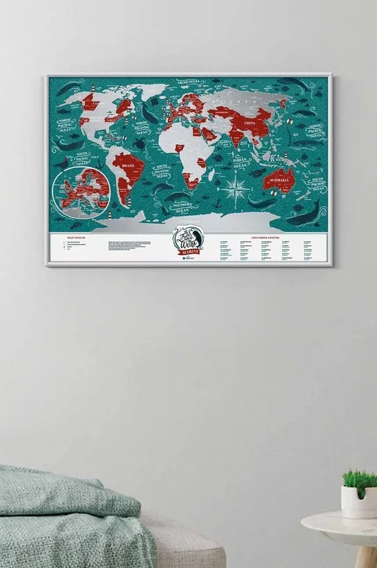 többszínű 1DEA.me kaparós térkép Travel Map Marine World