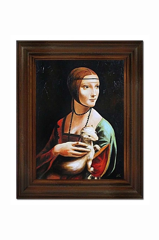 šarena Uokvirena reprodukcija naslikana uljem Leonardo Da Vinci, Dama s hermelinom Unisex