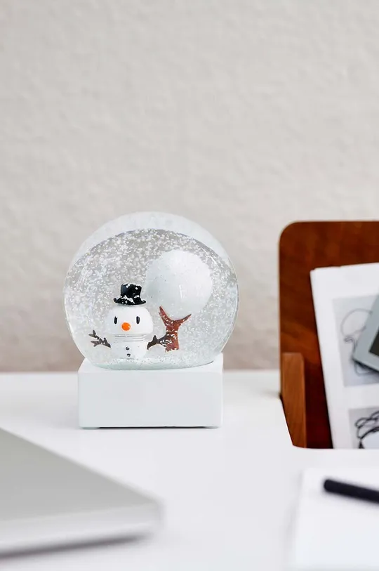 Hoptimist dekor labda Snowman Snow Globe L fehér