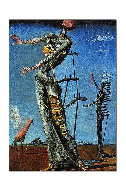 šarena Reprodukcija Salvador Dali, Płonąca żyrafa 40x50 cm Unisex