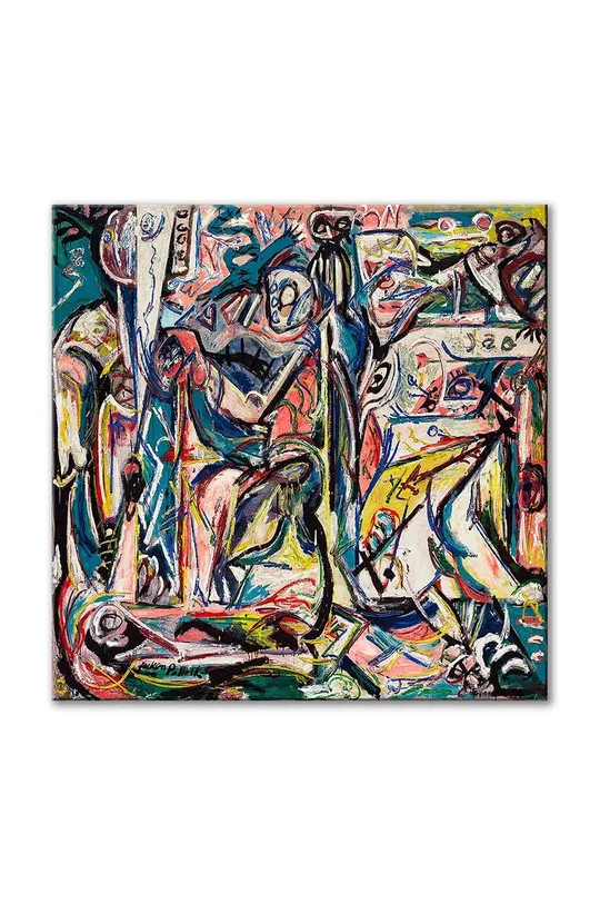 барвистий Репродукція Jackson Pollock, Circumcision January 40 x 40 cm Unisex