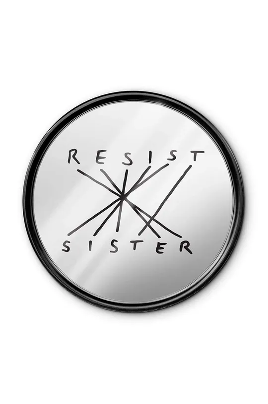 czarny Seletti lustro ścienne Resist Sister 70 cm Unisex