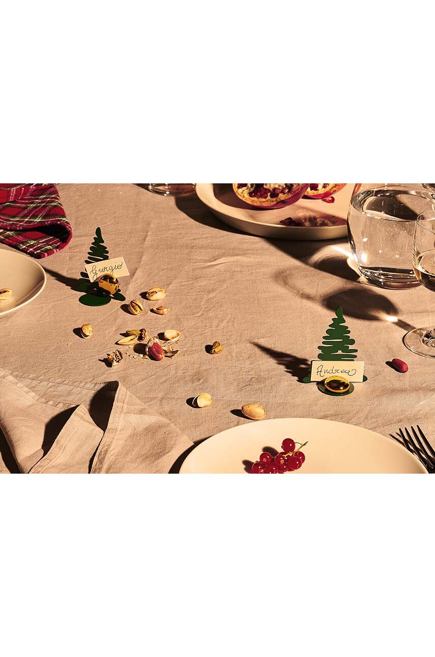 Marque-Places Sapin De Noël Alessi – Set De 2 En Acier Coloré Avec Résine Époxy Et Aimant Porcelaine – Idée Cadeau Déco Table Fêtes