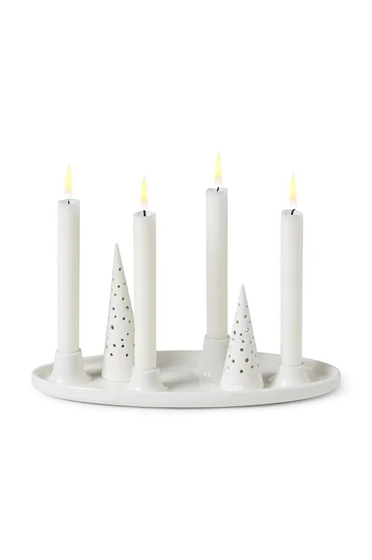 Kähler świecznik dekoracyjny Oval Advent biały