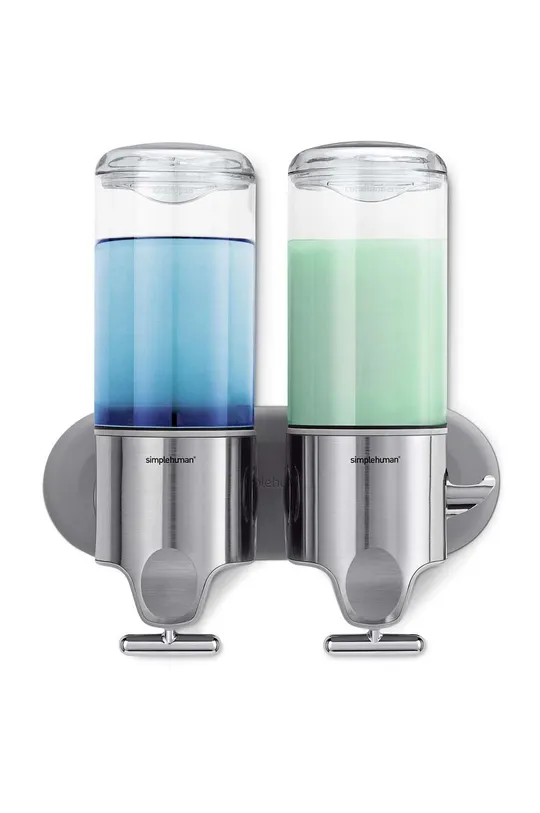 серый Настенный дозатор для душа Simplehuman Double Shower Dispenser Unisex