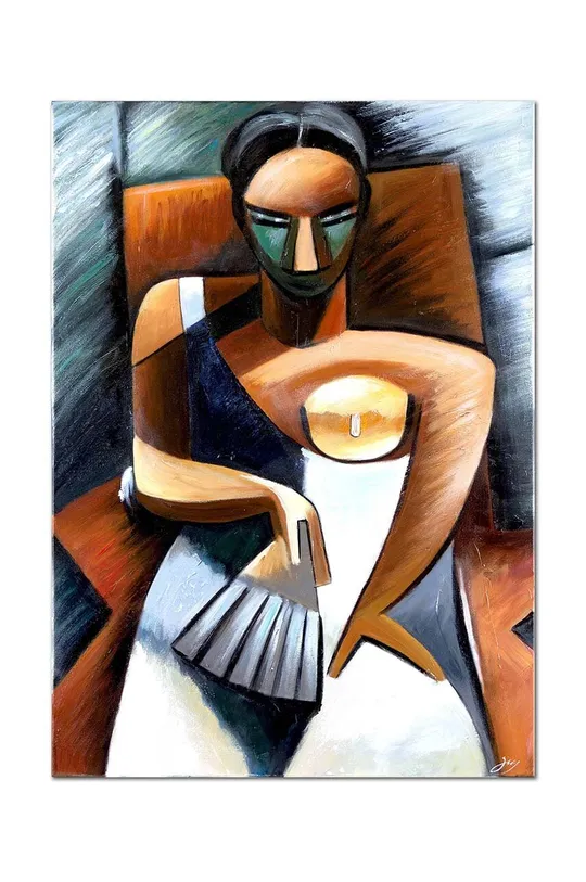 viacfarebná Reprodukcia maľovaná olejom Pablo Picasso, Kobieta z wachlarzem Unisex