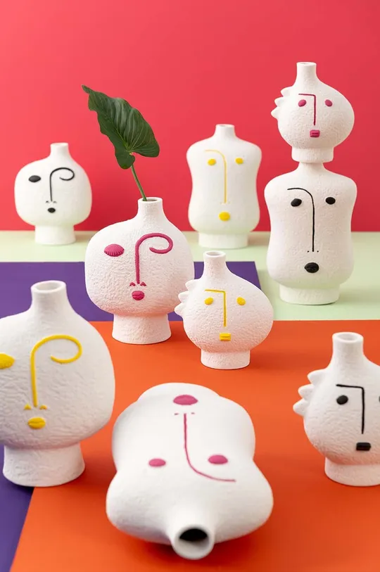 J-Line zestaw wazonów dekoracyjnych Face Abstract 3-pack Porcelana