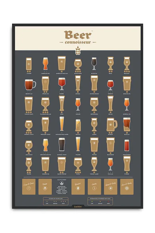 барвистий Скретч-постер Luckies of London Beer Connoisseur Poster Unisex
