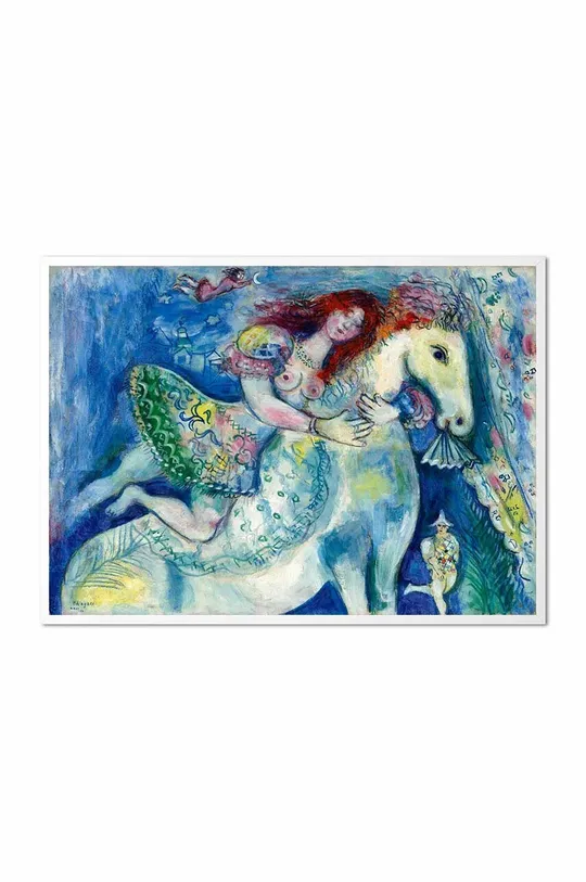 šarena Uokvirena reprodukcija na platnu Marc Chagall, Djevojka na konju Unisex