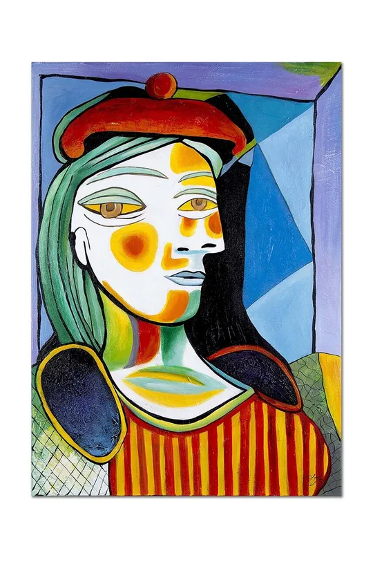 πολύχρωμο Αναπαραγωγή ζωγραφισμένη σε λάδι Pablo Picasso, Kobieta w czerwonym berecie Unisex