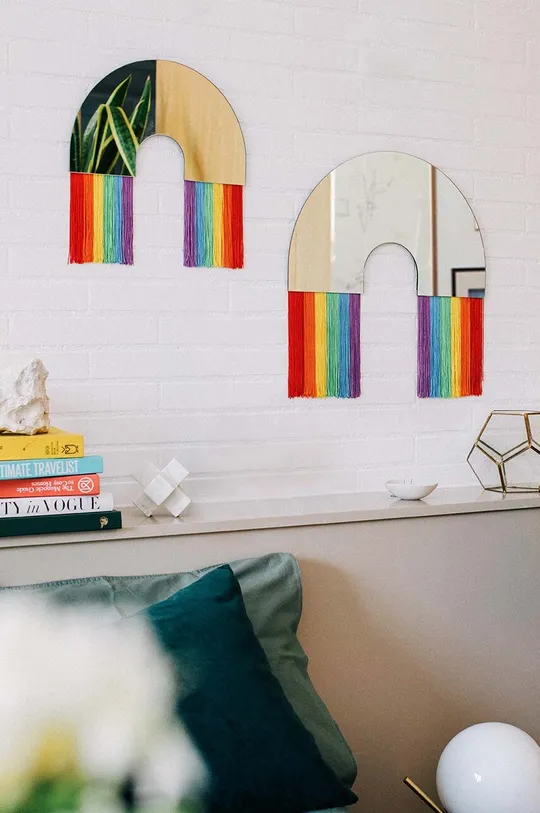 DOIY lustro ścienne Rainbow : Drewno, Szkło, Poliester