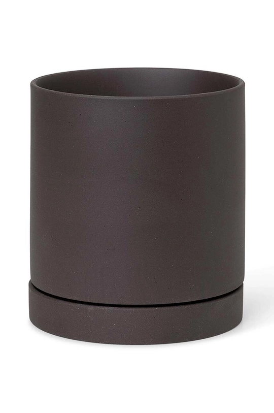 czarny ferm LIVING doniczka Sekki Pot M Unisex