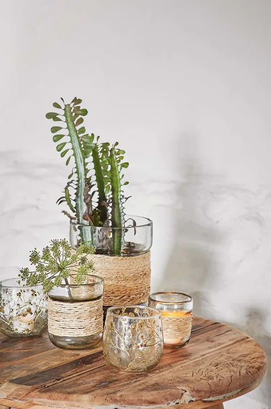 Madam Stoltz dekor váza Cane : üveg, bambusz szál