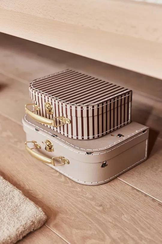 Komplet škatel za shranjevanje OYOY Mini Suitcase Toucan & Stripe 2-pack pisana