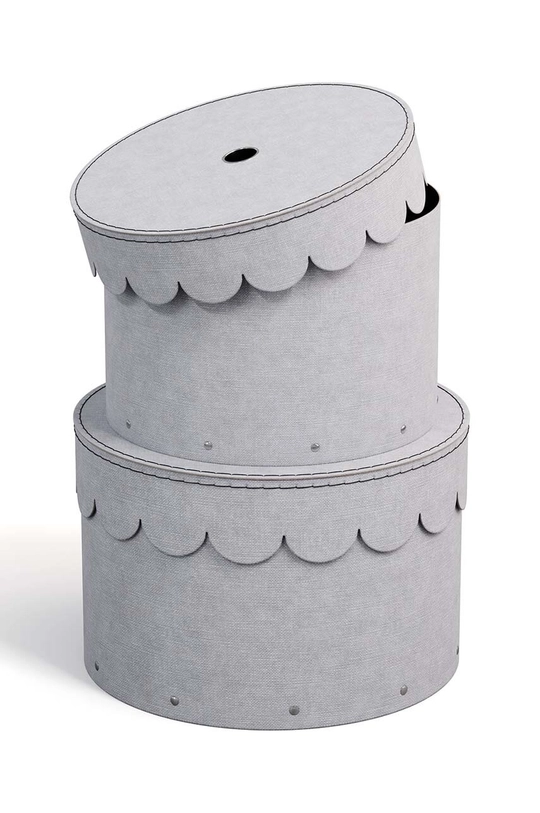 BIGSO BOX OF SWEDEN WILMA Set Van 2 Ronde Opbergdozen Met Deksel Opbergdoos Voor Kleding Speelgoed Enz Decoratieve Doos Vezelplaat En Papier In Linnenlook Beige 753563631
