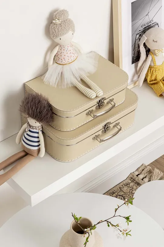 beżowy Bigso Box of Sweden zestaw pudełek do przechowywania Childrens Suitcase 2-pack