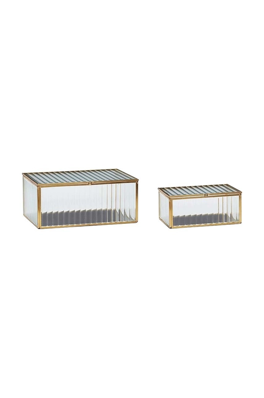 Ukrasna kutijca Hübsch Ripple Glass 2-pack transparentna 151102