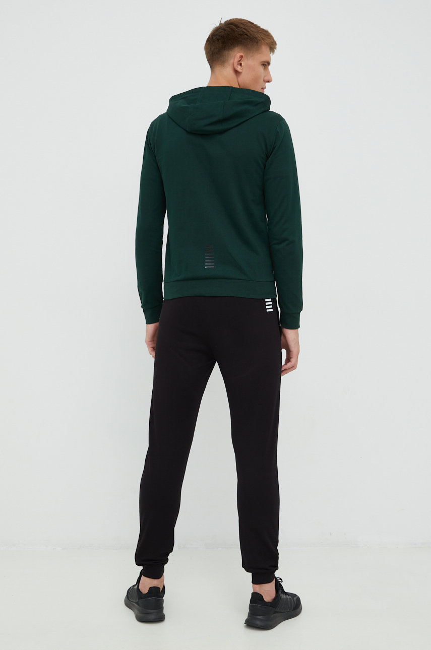 Хлопковый спортивный костюм EA7 Emporio Armani мужской цвет серый ...