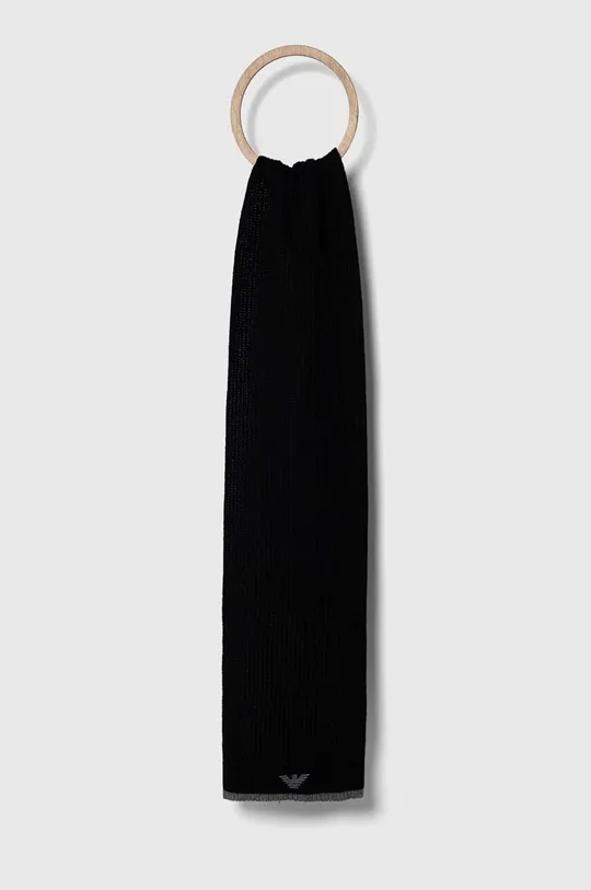 чёрный Шапка и шарф с примесью шерсти Emporio Armani