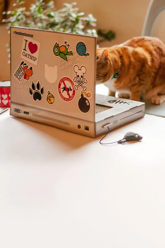 viacfarebná Luckies of London drapák pre mačky Scratch Laptop