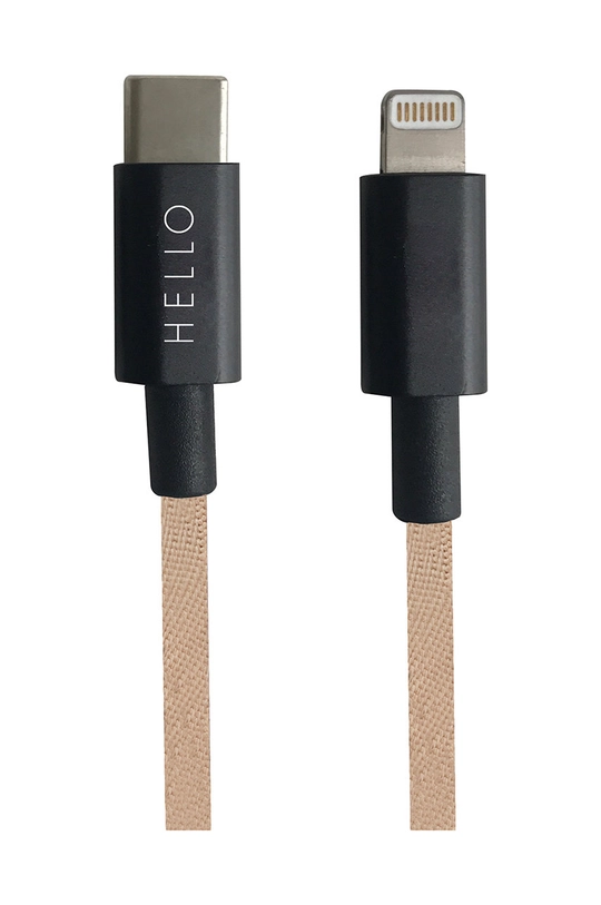 béžová Design Letters Nabíjací kábel USB-C Lightning 1 m Unisex