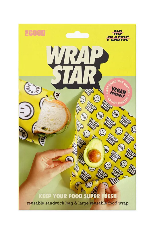 πολύχρωμο Luckies of London επαναχρησιμοποιήσιμη σακούλα σάντουιτς και περιτύλιγμα Wrap Star Unisex