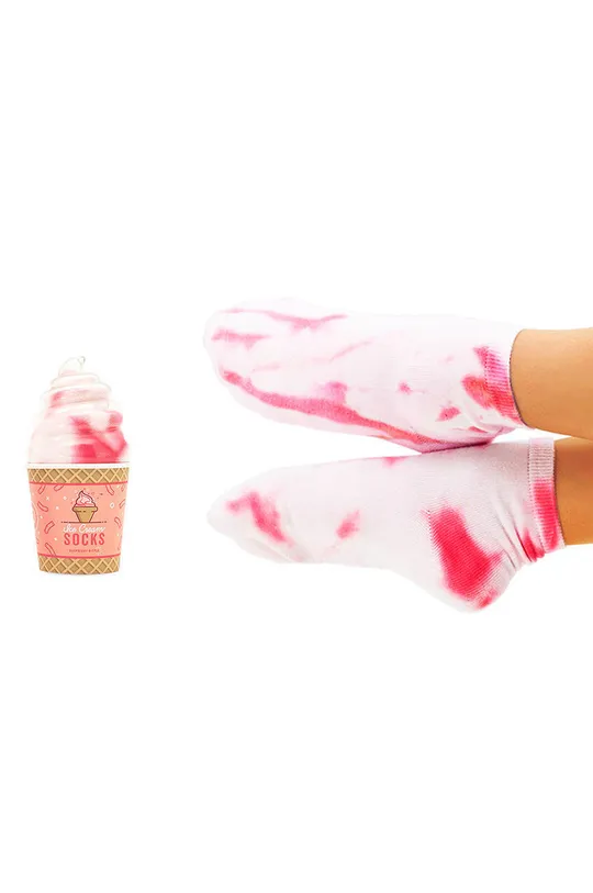 πολύχρωμο Luckies of London βαμβακερές κάλτσες Raspberry Ripple Ice Cream Unisex