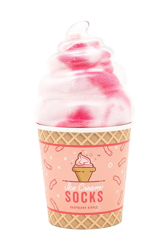 Luckies of London βαμβακερές κάλτσες Raspberry Ripple Ice Cream  Βαμβάκι, Χαρτί, Πλαστικό