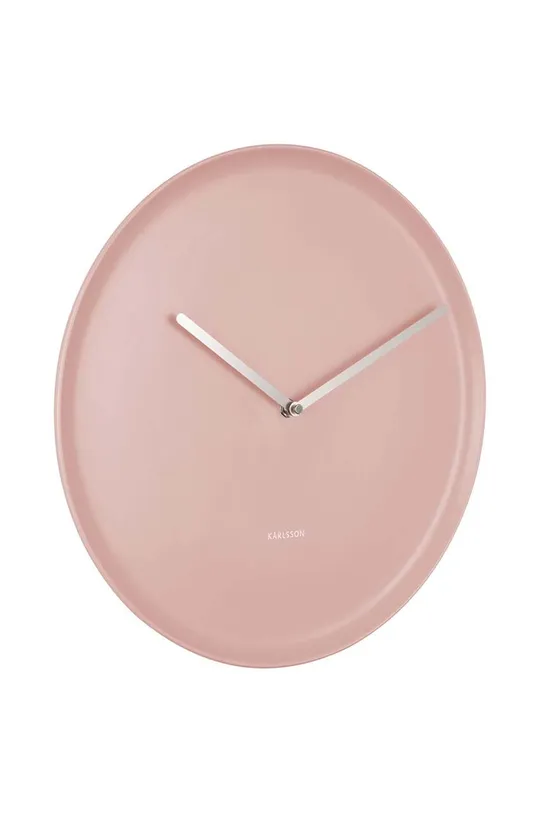 Ρολόι τοίχου Karlsson Plate ροζ