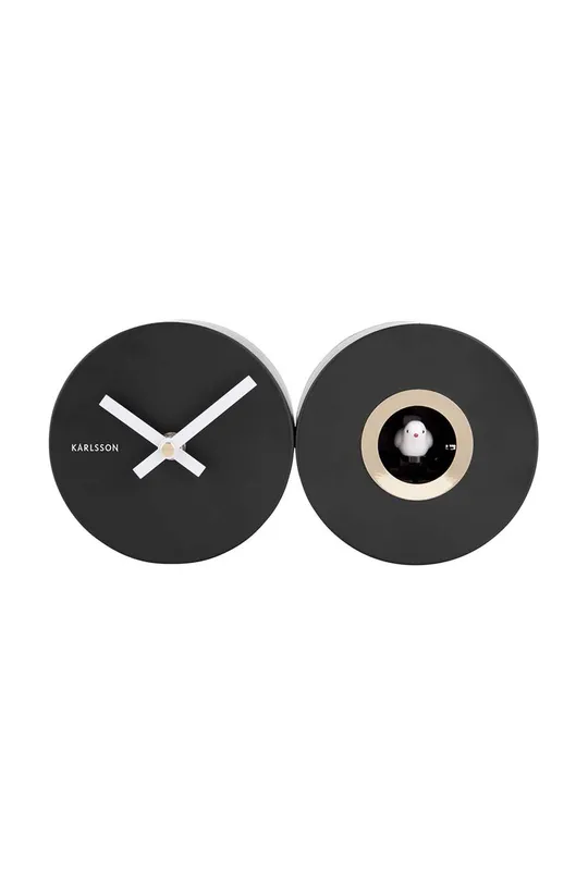 czarny Karlsson zegar z kukułką Duo Cuckoo Unisex