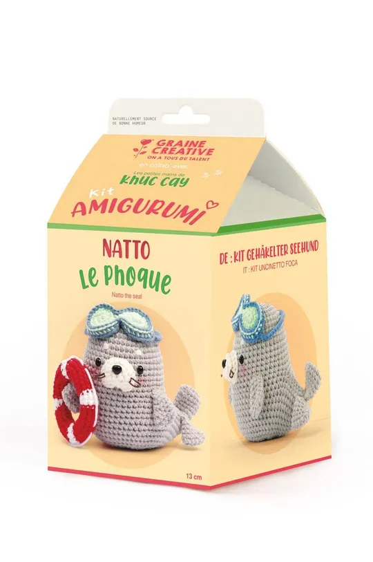 Háčkovacia súprava Graine Creative Natto Le Phoque Kit viacfarebná
