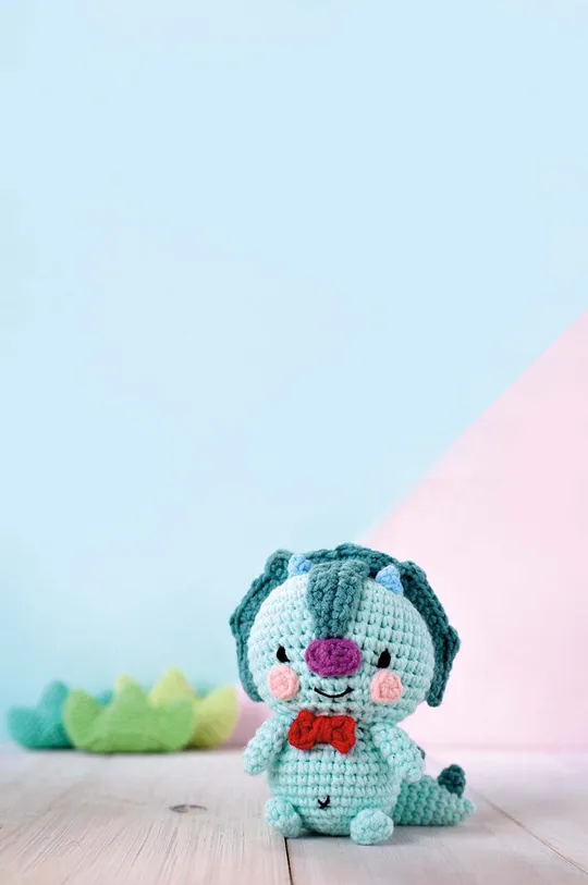 барвистий Набір для в'язання гачком Graine Creative KIt Minigurami Dinosaure Taro