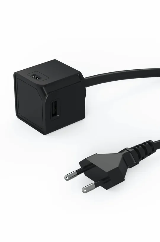 czarny PowerCube ładowarka portowa usb USBcube Extended USB A+C Unisex