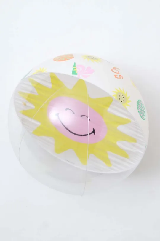 multicolor SunnyLife koło do pływania i piłka plażowa x SmileyWorld 2-pack