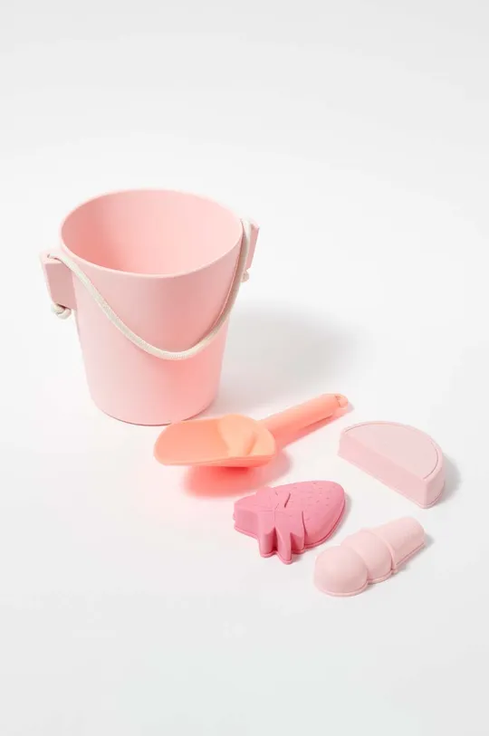 Набор игрушек для песочницы SunnyLife Silicone Bucket & Spade Set Pin розовый