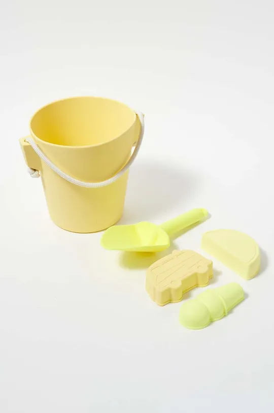 SunnyLife zestaw zabawek do piaskownicy Silicone Bucket & Spade Set 5-pack żółty