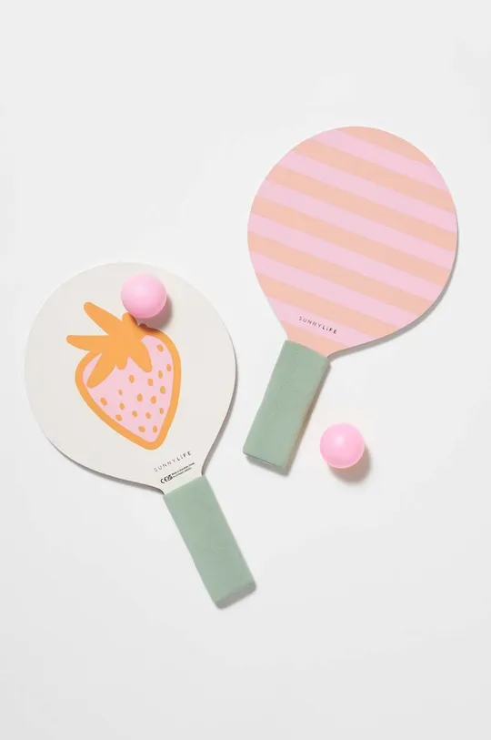 барвистий Ракетки та м'ячики для пляжного тенісу SunnyLife Sea Seeker Strawberry Unisex