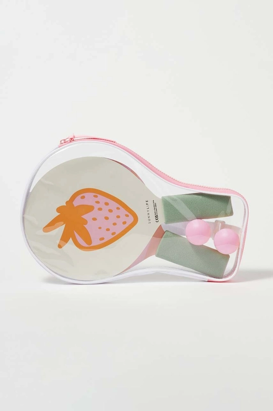 Sada lopatiek a plážových loptičiek SunnyLife Sea Seeker Strawberry  EVA, MDF, TPR