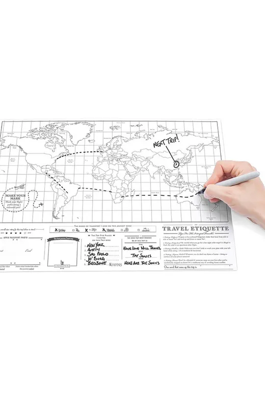 πολύχρωμο Χάρτης-ξυστό Luckies of London Scratch Map® Travel Edition
