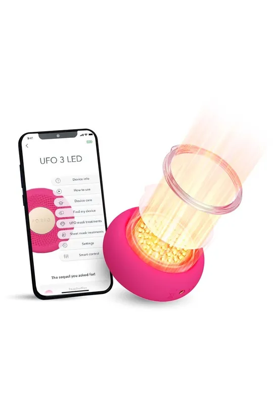 ροζ Συσκευή για την εφαρμογή μάσκας και φωτοθεραπεία FOREO UFO™ 3 LED