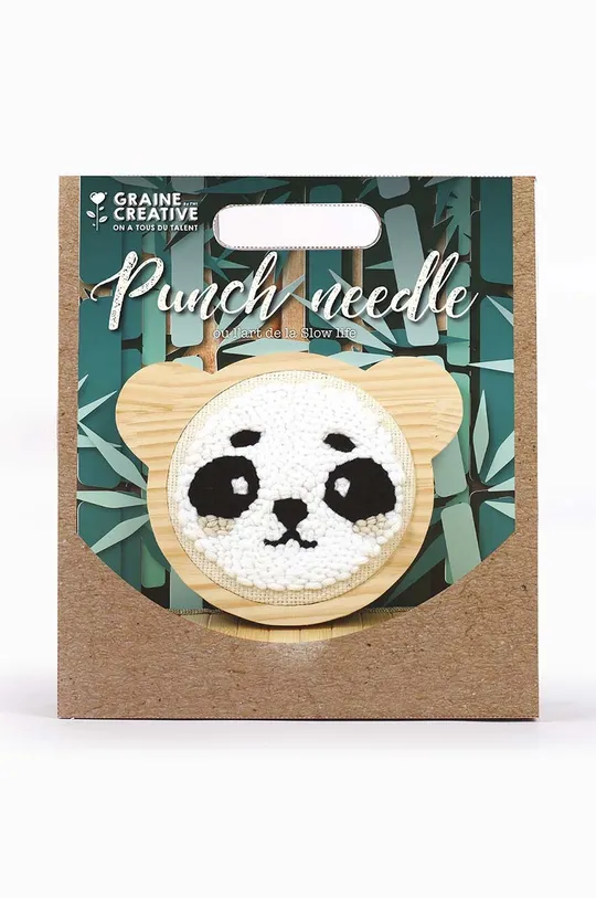 Graine Creative zestaw do haftowania Punch Needle Panda Kit Drewno, Materiał tekstylny