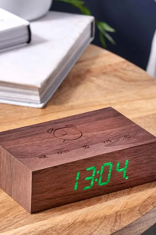 brązowy Gingko Design zegar stołowy Flip Click Clock