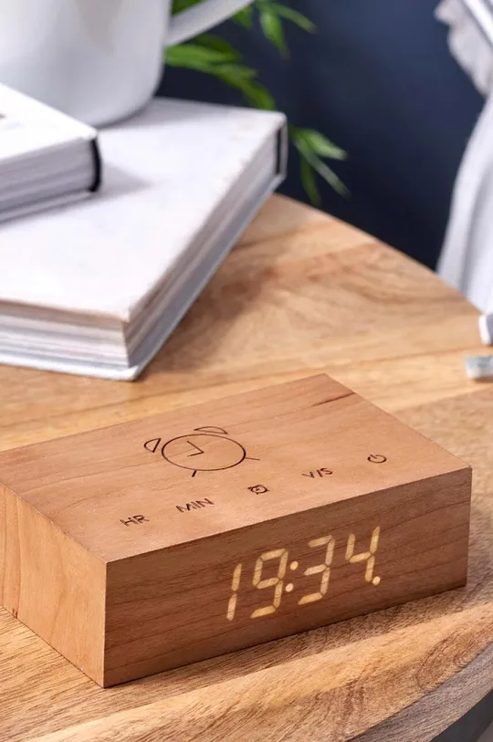 Επιτραπέζιο ρολόι Gingko Design Flip Click Clock μπεζ