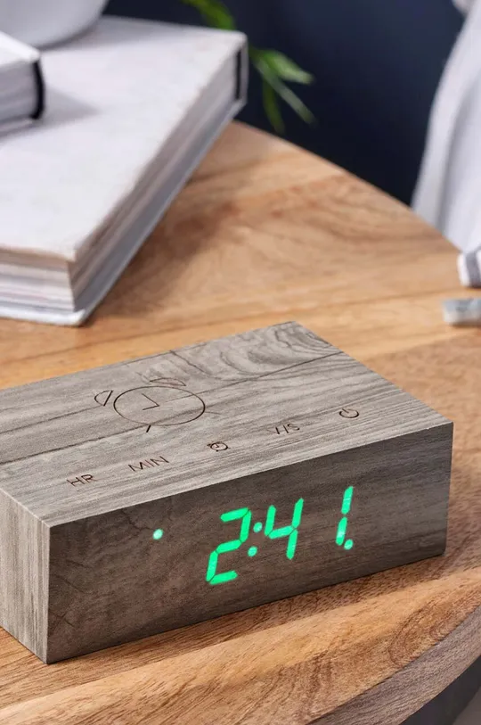 beżowy Gingko Design zegar stołowy Flip Click Clock
