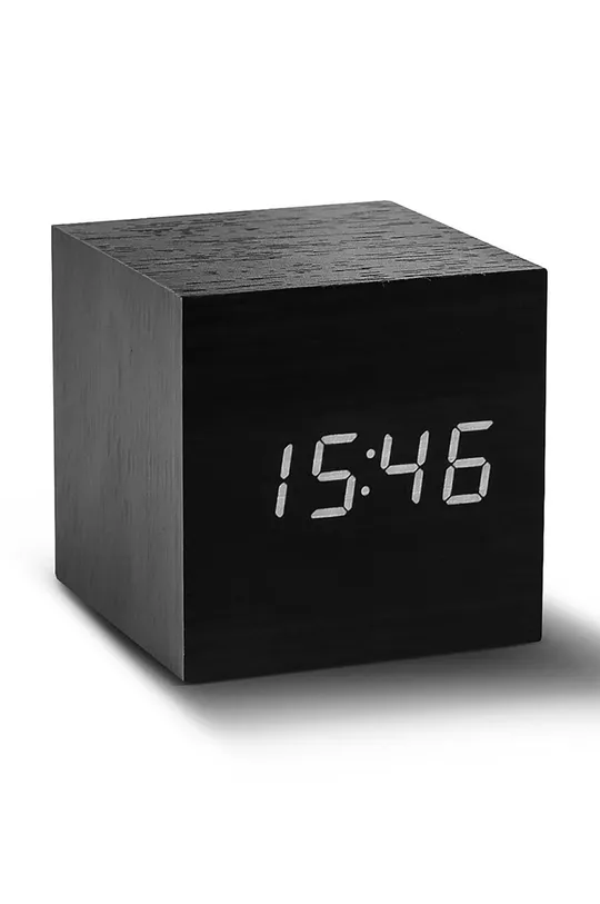 crna Stolni sat Gingko Design Cube Click Clock Unisex