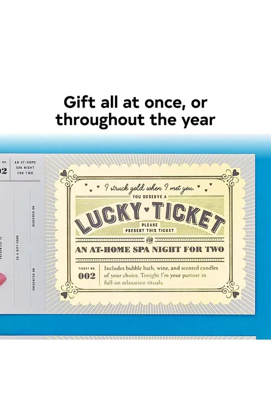 Μια συλλογή από δωροκάρτες Lucky Tickets for Romance, English πολύχρωμο