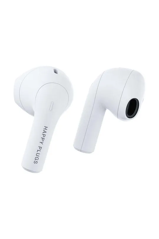 biały Happy Plugs słuchawki bezprzewodowe